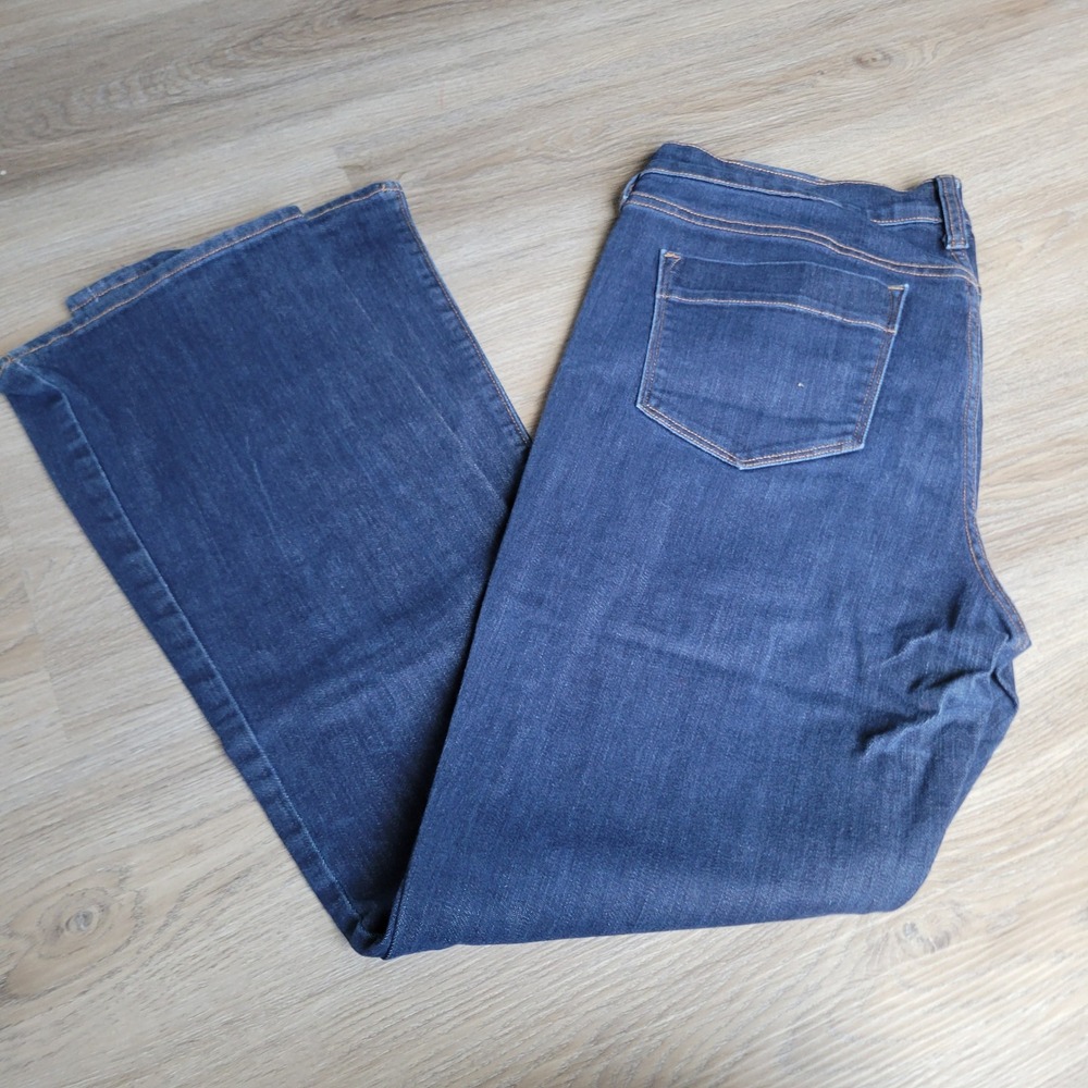 Old Navy Womens Jeans 14 Long Blue Cotton Blend Sweetheart Bootcut Casual